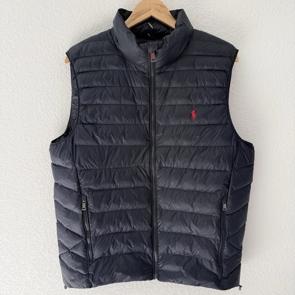 Polo Ralph Lauren Other - Polo Ralph Lauren Mens Colden Packable Vest Medium Blue Red Puffer Preppy Pony